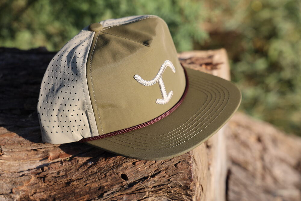 Olive with Silver Brand Cap