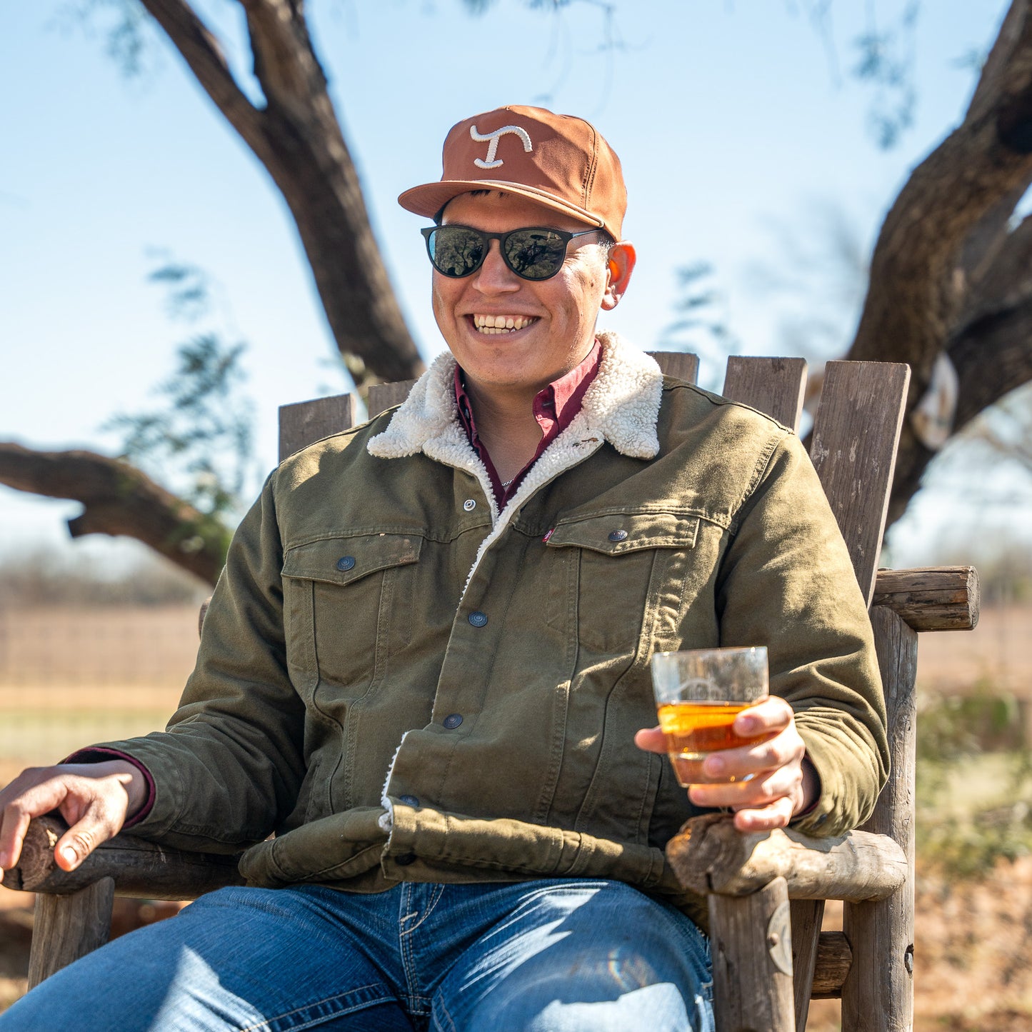 Brown with Silver Brand Cap