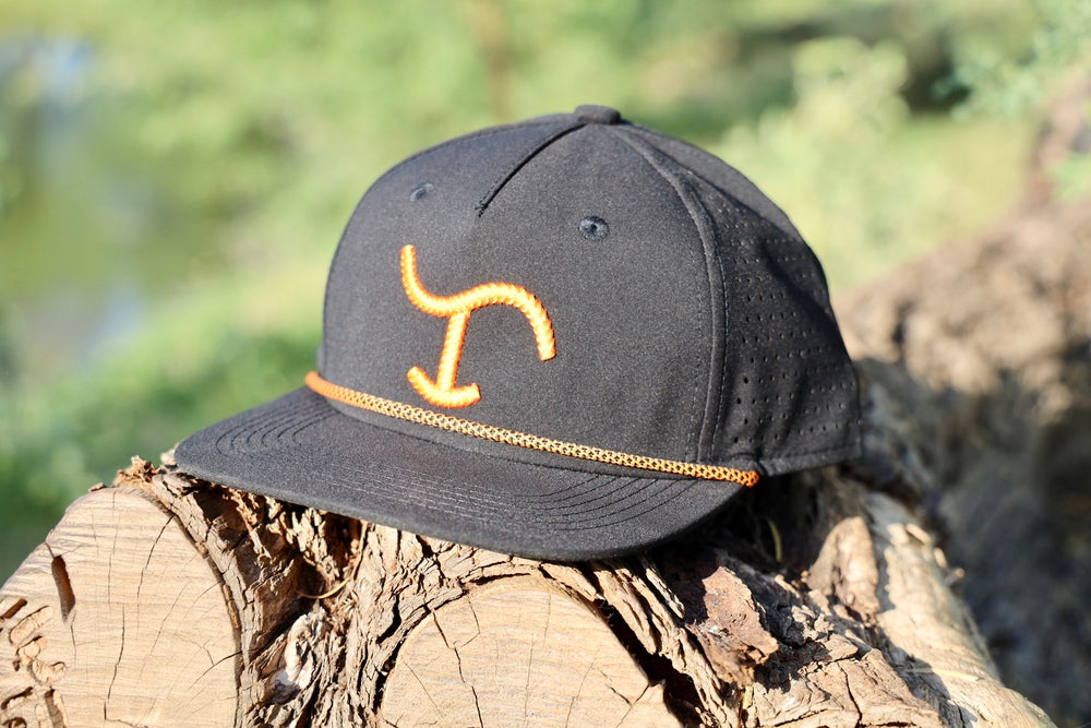 Black with Orange Brand Cap