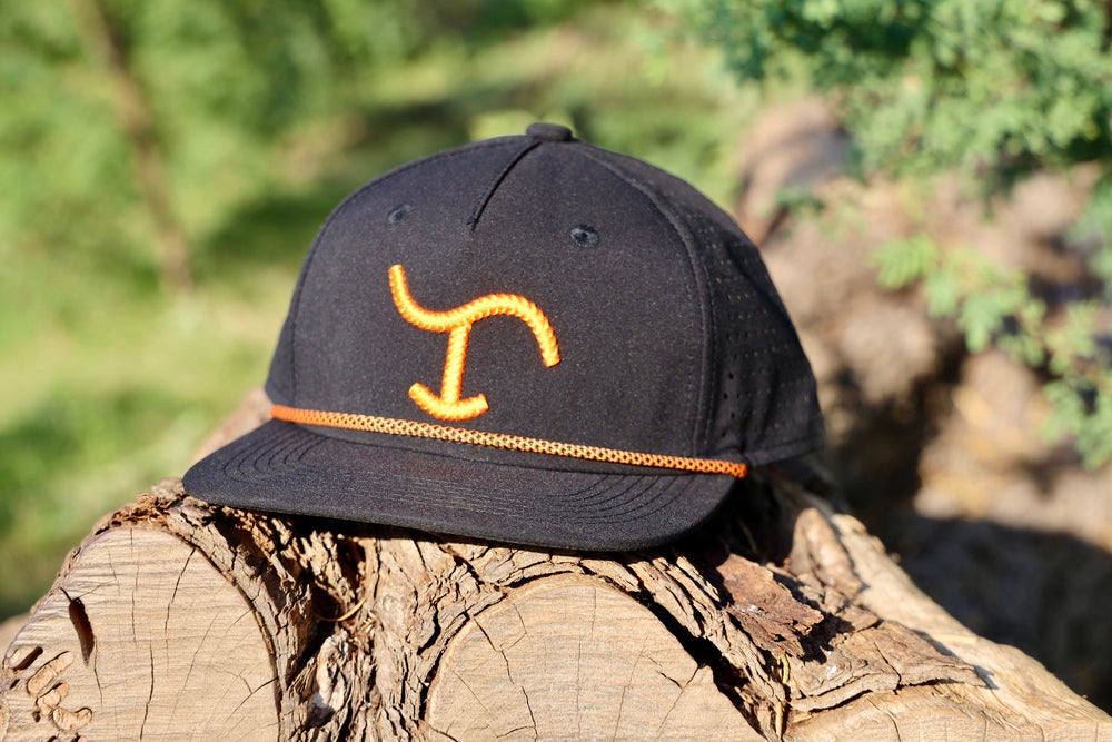 Black with Orange Brand Cap