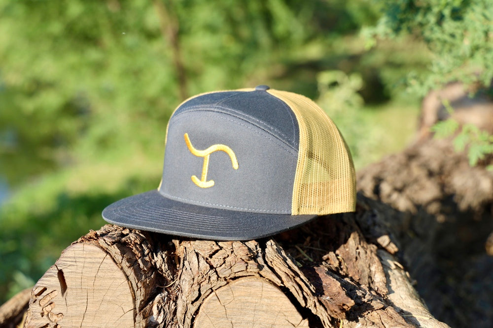 Gray with Gold Brand Cap