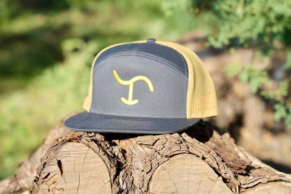 Gray with Gold Brand Cap