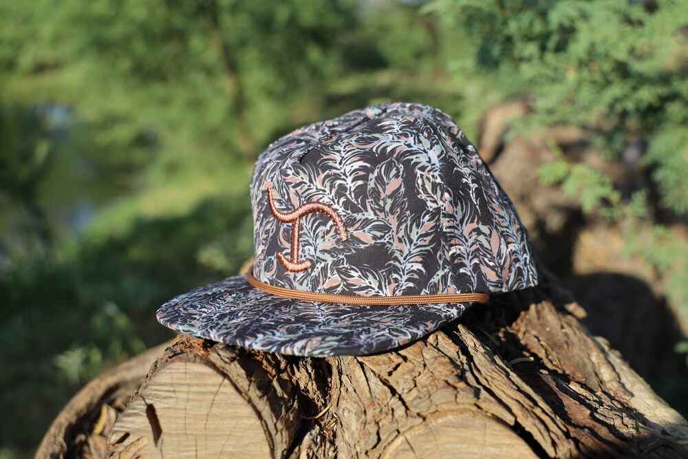 Black Feather with Brown Brand Cap